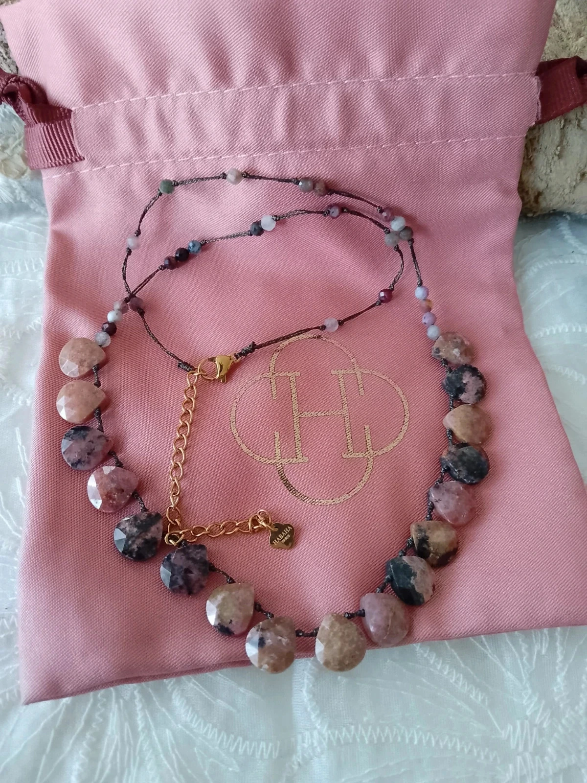 Collier Habaha en pierres de rhodonite naturelles – photo 8